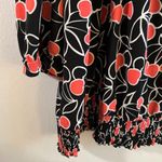 East 5th Blouse Cherry Print Square Neck Ruched 3/4 Sleeve Top Sz 3X EUC Photo 5