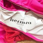 HERMOZA Pink Genevieve High Neck Halter Sash Tie One Piece Swimsuit Size 12 New Photo 10