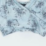 Reformation  Womens Floral Wrap Crop Top Size M Blue Coquette Feminine Dainty Photo 2