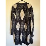 Marled Clothing Chunky plaid faux fur cardigan women’s M cozy preppy dark academ Black Size M Photo 1