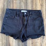 Talula  Black Denim Cutoff High Rise Shorts Size 27 Photo 3