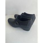 Clarks NEW  Genette Vista Shoes‎ Black Leather Buckle Bootie Zipper Size 9.5 Photo 2