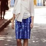 Anthropologie Eva Franco Blue Motif Tie Dye Araca Pencil Skirt Size 14 EUC! Photo 9