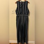 Eliza J  Navy Multicolor Striped Jumpsuit Photo 4
