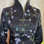 Shanghai Soho Oriental 100% Silk Asian Jacket 3D Sakura floral embroidered Sz M Black Size M Photo 13