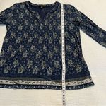 Lucky Brand  navy floral print shirt S Photo 5