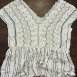 Anthropologie  Top Blouse Women’s XS Beaded Peplum White Photo 0