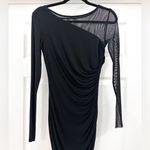 Bailey44 Better Half Jersey Mini Dress Mesh Sleeve Black Ruched Bodycon sz Small Photo 9