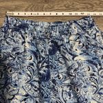 Briggs New York Briggs Women Blue White Paisley Print Wide Leg Cropped Pants Size 10 Linen Blend Photo 11