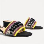 ZARA  HAND BEADED MULES SLIDES BRAND WOMENS SIZE 38 Photo 3