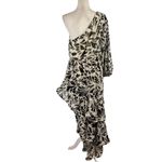 Alexis Botanical Printed One Shoulder Ruffle Tiered Asymmetric Dress Plus SZ XL Photo 9