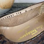 Salvatore Ferragamo  Brown Textured Reptile Print Leather Lace Slip On Shoes 6 Photo 6