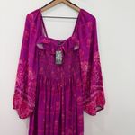 City Chic NWT Estelle Maxi Dress Magenta Smocked Ruffle size 16 Photo 3