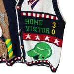 Vintage PBJ Sport Women’s Sz XL Baseball Theme Vest Button Down All American Photo 4