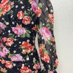 Storia  Black Floral Long Sleeve Dress Size XS Photo 8