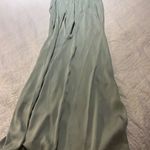 Azazie  Maci Stretch Satin Dress Bridesmaid AGAVE Size A6 Sage Green Photo 3