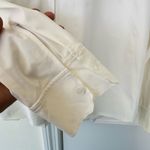 Lysse  Schiffer Button Down White Raw Hem Longsleeve Leggings Friendly Size Small Photo 4