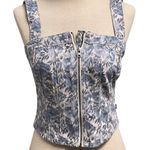Levi's  Premium Sculpted Bustier Top Small NEW Zip Up Corset Style Stretch Floral Photo 0