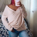 Francesca's Pink Wrap Sweater Photo 0