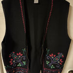 Vntg Napa Valley 100% Wool Embroidered Zip Cardigan Size M Black Size M Photo 0
