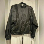 Forever 21  Women Black Mesh Lightweight Zip Front High Neck Track Jacket Size S Photo 0