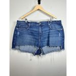 Good American  Women's Good 90s Cut Off Shorts Blue Denim Size 18 NWT Photo 1