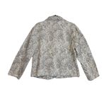 Women's Silvery Floral Brocade Blazer Jacket Size XL Elegant Holiday Corporate Gray Photo 1