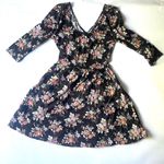 Forever 21 Floral Long Sleeve Dress NWT Black Size M Photo 2