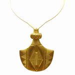 Vintage Bottle Pendant Necklace Collar Design Large Gold Tone Bold Statement Photo 1
