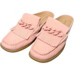 Donald Pliner DAVID‎ PLINER Pink Mika Fringe Loafer Mules Size 6.5 Photo 3