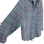 Vintage Women’s Medium PUNCH Sportswear Button Down Shirt Textured Green Photo 3