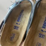 Birkenstock Arizona Leather Soft Footbed in Metallic Silver NEW 40 / L9 Photo 6