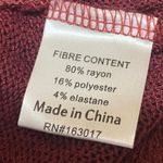 Princess Polly Pratt Red Long Sleeve Knit Sheer Asymmetric Hem Crop Top Size 0 Photo 3