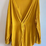 Free People  Yellow Longsleeve open back with Asymmetrical Hem and Relaxed‎ Fit Photo 0