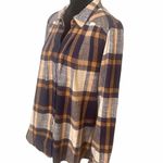 Free People  Plaid Flannel High‎ Low Top with Pleated Back Size XS Boho Flowy Photo 4