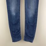 MOTHER Denim MOTHER Dark Navy Flowers From The Storm Mid Rise The Looker Skinny Jeans Photo 7