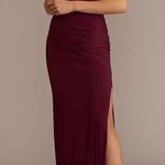 David's Bridal One-Shoulder Wine Dress wine color size 12 Photo 0