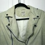 Haute Hippie NWOT  100% Goat Leather Taupe/Light Green Bomber Jacket Size S Photo 2