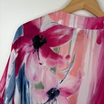 Catherines  Floral Watercolor Kimono 3X Open Front Duster Colorful Pastel Boho Photo 2