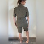 frame denim Army Green Utility Romper Medium Streetwear Snap Zipper Photo 6