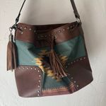 Nocona NWOT Western Aztec Concealed Carry Drawstring Bucket Bag Shoulder Bag Brown Photo 1