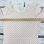 The Limited  Red Heart Print Top Womens [Size Small] Short‎ Sleeve Crew Neck Photo 5