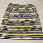 Ann Taylor Short Straight Pencil Skirt Blue Black Yellow Stripe Sz 0 NWT $79 Photo 9