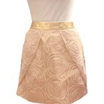 NWT  | 2B. Rych Cream Gold & Rosette Skirt Size 8 (M) mini Date skirt Photo 0