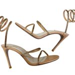 RENE CAOVILLA pink Cleo thin heeled sandals NEW Silver Size 9 Photo 2