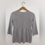 AQUA  Cashmere Grey Peplum Babydoll Sweater 3/4 Sleeves Photo 5