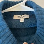 Madewell Dillon Mock Neck Pullover Sweater In Blue Hematite wool alpaca blend S Photo 3