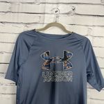 Under Armour  Youth XL Navy Performance Logo Athletic Loose Fit Gym Training Tee Photo 4