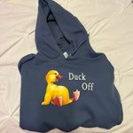 Sadie Crowell Hoodie “Duck Off” Blue Size L Photo 0