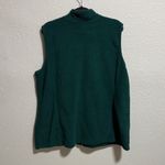 Basic Editions Green Fleece Vest Snowflake Embroidery Zip Up Collar Winter XL Photo 4